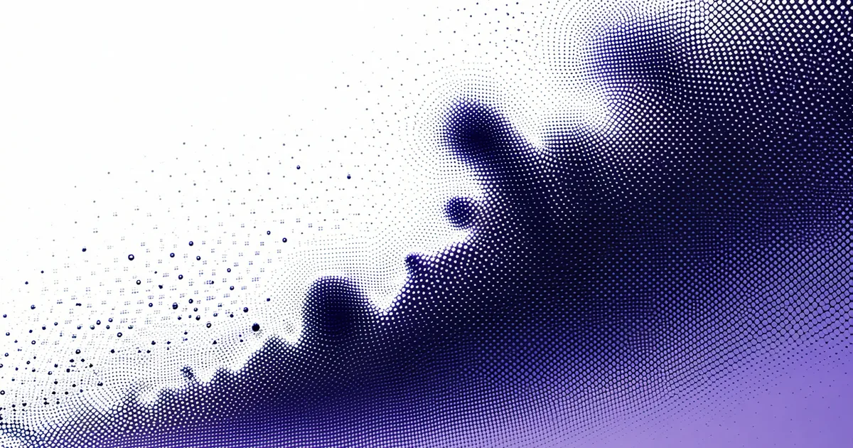 Abstract neural representation — a high-dimensional cloud of points condensing into a structured form